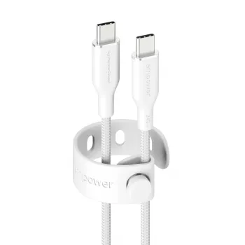 PanzerGlass empower™ by ® Racing 240W kabel USB-C do USB-C | USB 2.0 | 2M | srebrno-biały