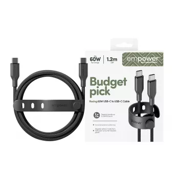 PanzerGlass empower™ by ® Racing kabel USB-C na USB-C 60W | USB 2.0 | 1,2 m | Space Czarny