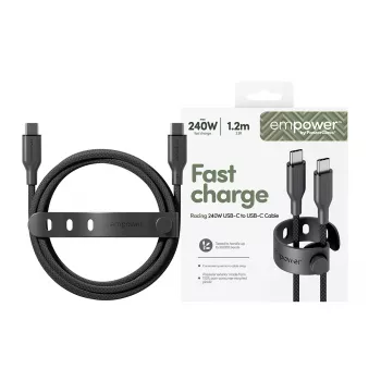 PanzerGlass empower™ by ® Racing 240W kabel USB-C na USB-C | USB 2.0 | 1,2 m | kosmiczna czerń