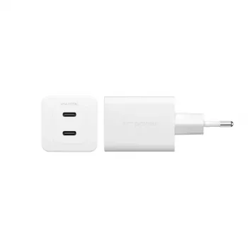 PanzerGlass empower™ by ® Turbo 45W Charger incl. 2 x USB-C | EU Plug | srebrny biały