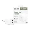 PanzerGlass empower™ by ® Turbo 45W Charger incl. 2 x USB-C | EU Plug | srebrny biały