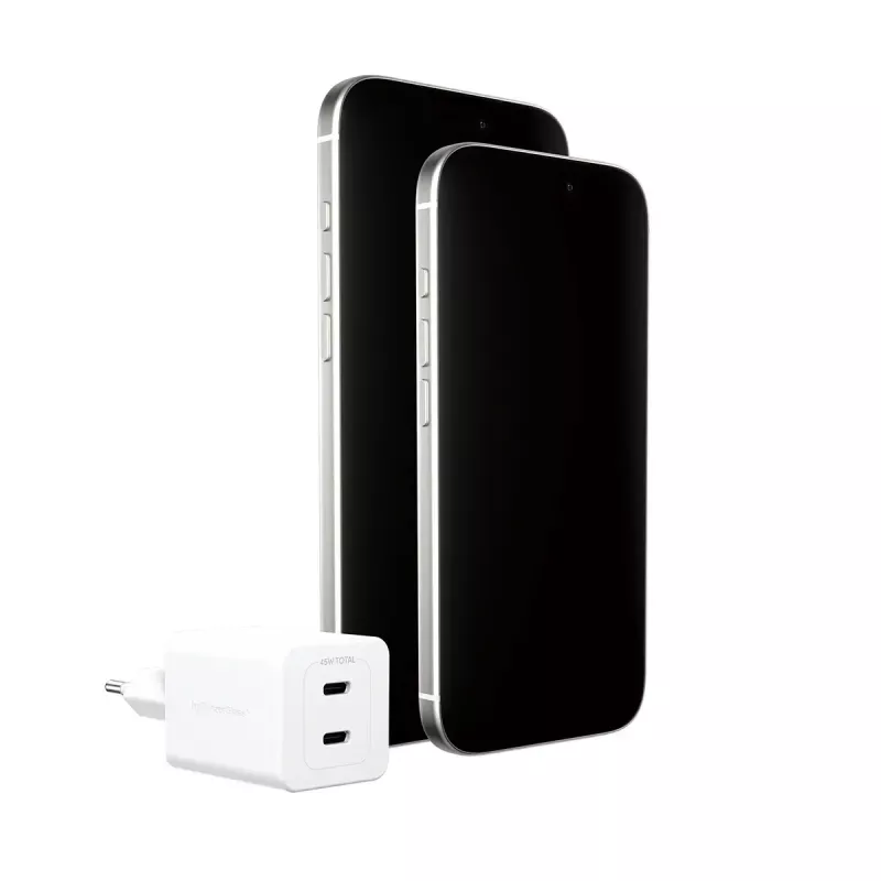 PanzerGlass empower™ by ® Turbo 45W Charger incl. 2 x USB-C | EU Plug | srebrny biały