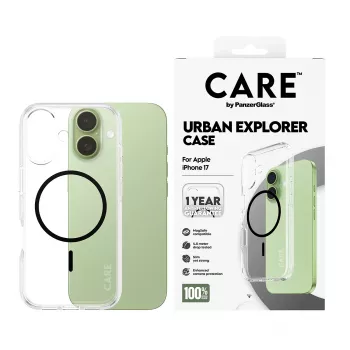 Etui PanzerGlass CARE by Flagship Case Transparent Urban Explorer Black MagSafe iPhone 17
