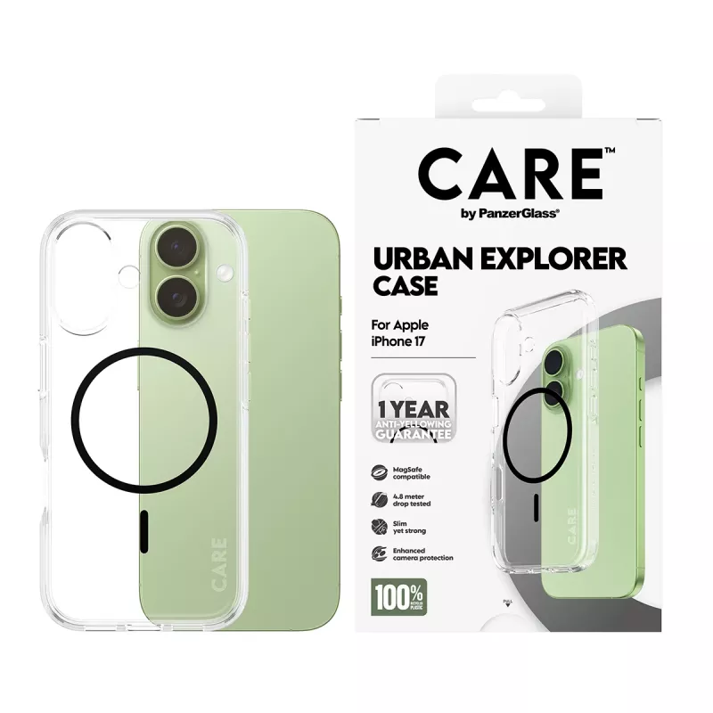 Etui PanzerGlass CARE by Flagship Case Transparent Urban Explorer Black MagSafe iPhone 17