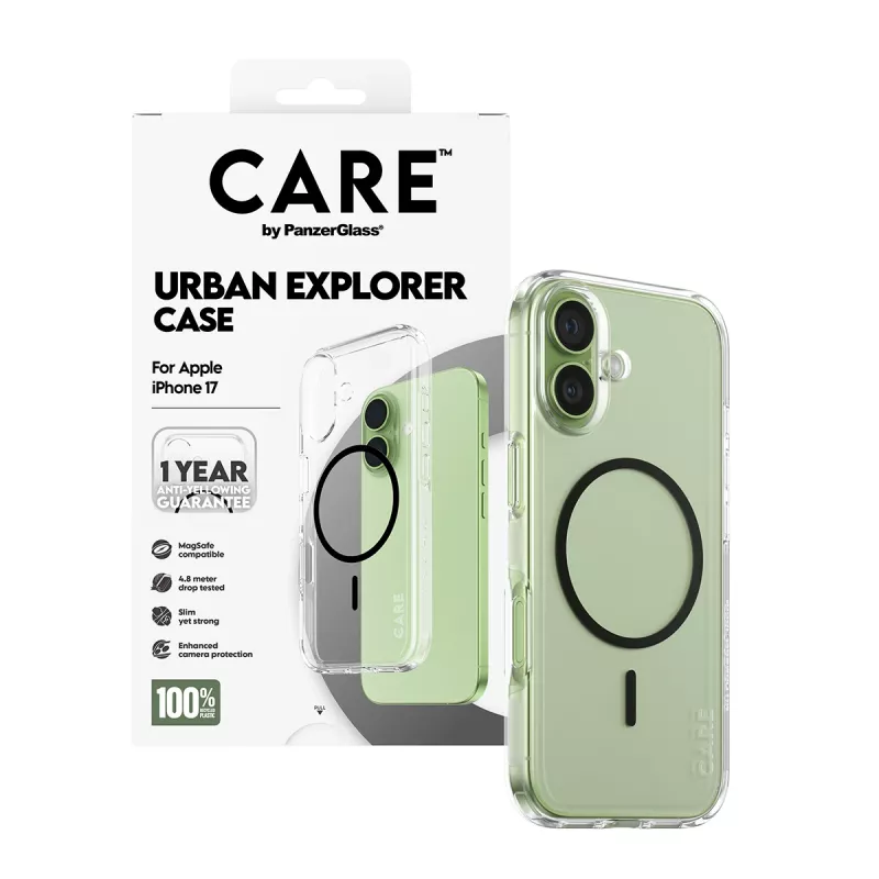 Etui PanzerGlass CARE by Flagship Case Transparent Urban Explorer Black MagSafe iPhone 17