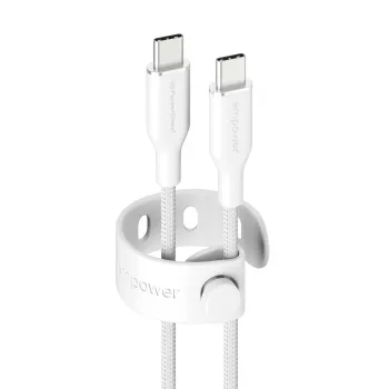 Kabel PanzerGlass empower™ by ® Racing 60W USB-C do USB-C | USB 2.0 | 1,2 m | srebrnobiały
