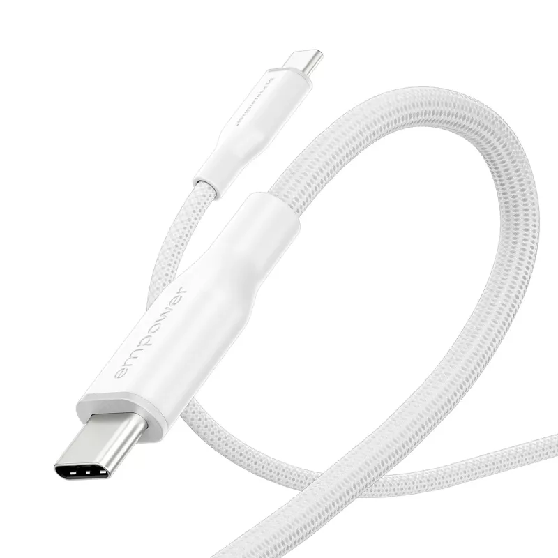 Kabel PanzerGlass empower™ by ® Racing 60W USB-C do USB-C | USB 2.0 | 1,2 m | srebrnobiały