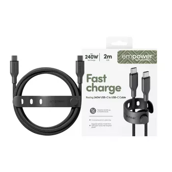 PanzerGlass empower™ by ® Racing 240W kabel USB-C na USB-C | USB 2.0 | 2M | Kosmiczna czerń