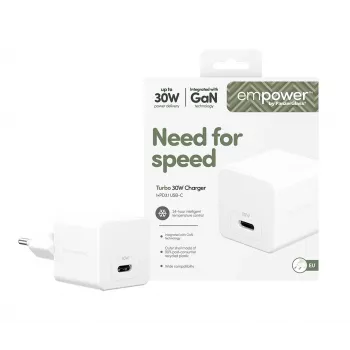 PanzerGlass empower™ by ® Turbo 30W Charger Single USB-C | EU Plug | srebrny biały
