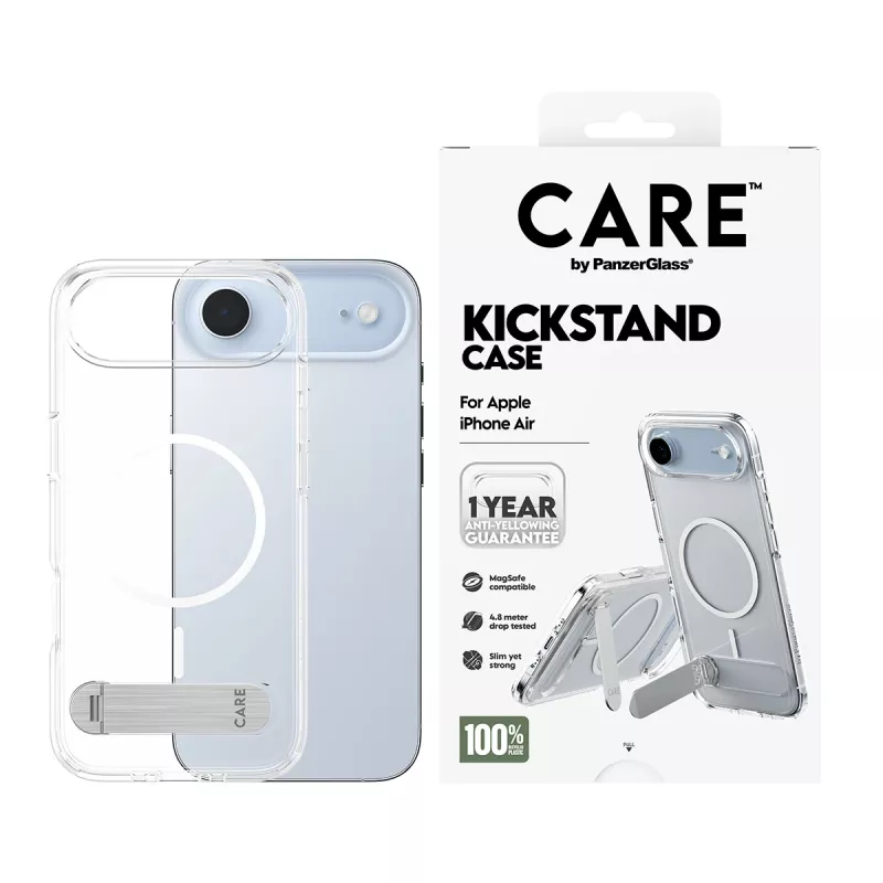 PanzerGlass CARE™ by ® etui przezroczyste z podstawką i MagSafe iPhone Air