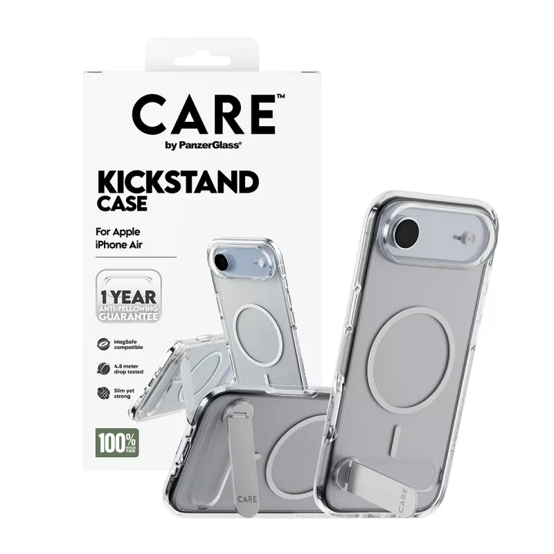 PanzerGlass CARE™ by ® etui przezroczyste z podstawką i MagSafe iPhone Air
