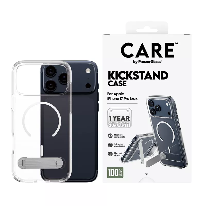 PanzerGlass CARE™ by ® Etui przezroczyste z podstawką i MagSafe iPhone 17 Pro Max