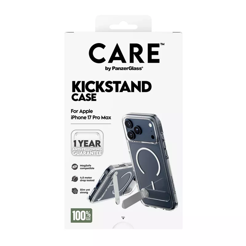 PanzerGlass CARE™ by ® Etui przezroczyste z podstawką i MagSafe iPhone 17 Pro Max