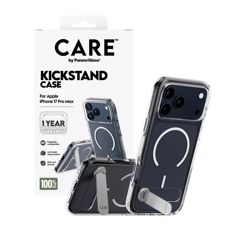 PanzerGlass CARE™ by ® Etui przezroczyste z podstawką i MagSafe iPhone 17 Pro Max