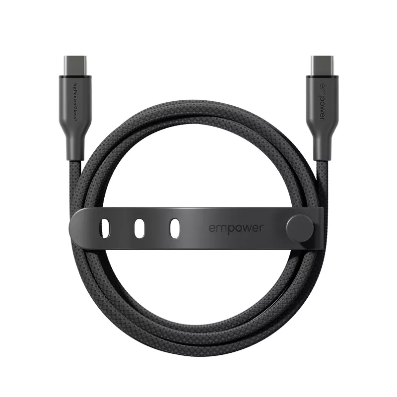 PanzerGlass empower™ by ® Racing 60W Kabel USB-C na USB-C | USB 2.0 | 2M | Kosmiczna czerń