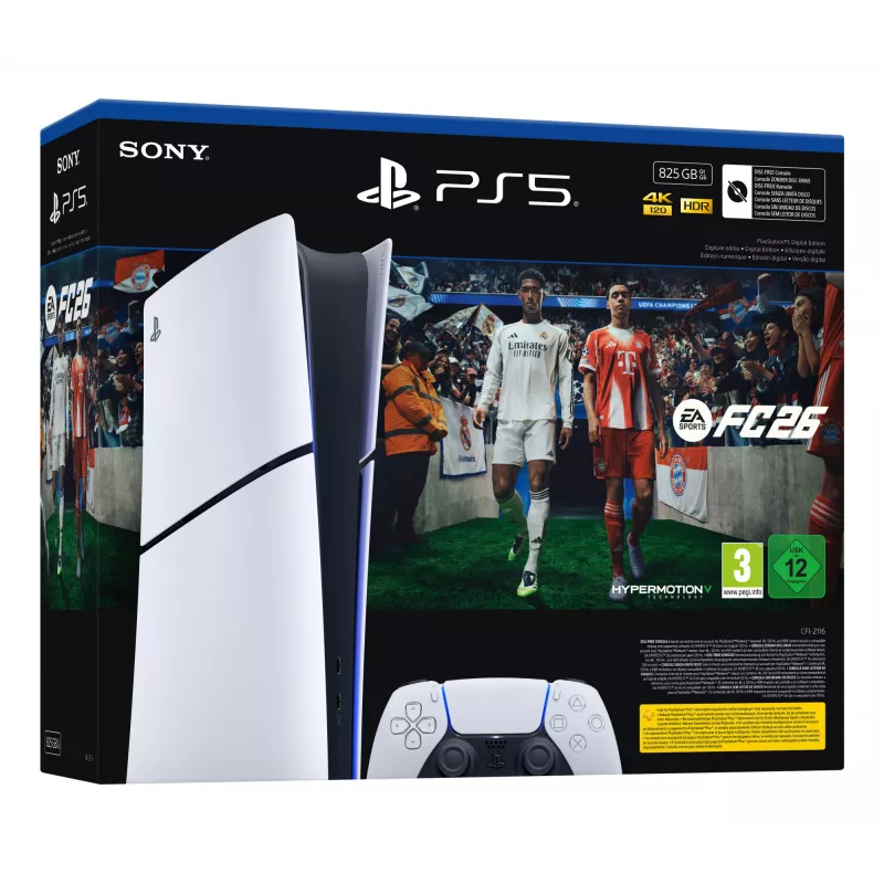 Sony PlayStation 5 Digital + EA Sports FC 26 Bundle 825 GB Wi-Fi Czarny, Biały