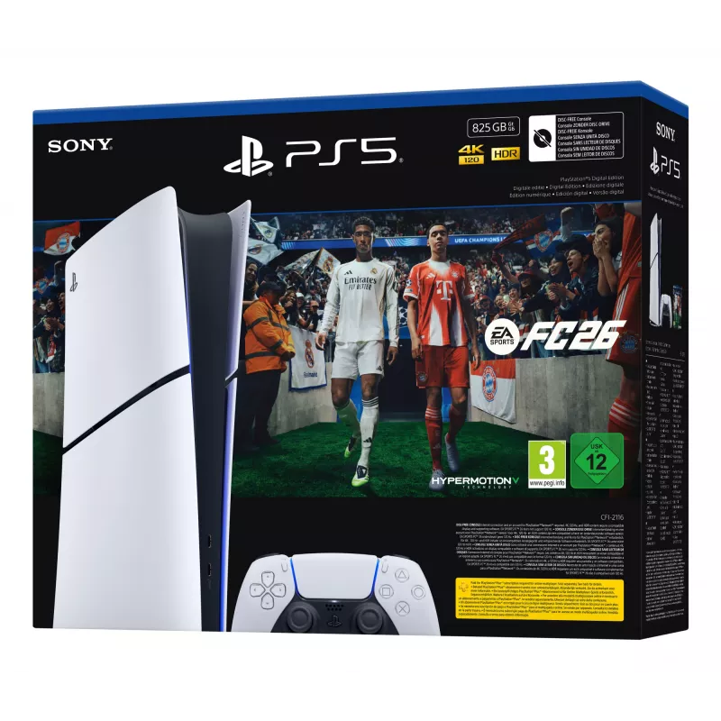 Sony PlayStation 5 Digital + EA Sports FC 26 Bundle 825 GB Wi-Fi Czarny, Biały