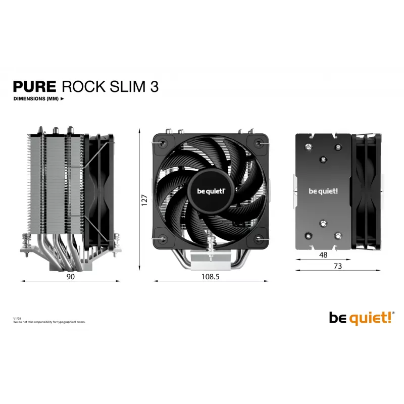 be quiet Pure Rock cienki 3 Chłodzenie procesora Chłodnica powietrza 10 cm Srebrny 1 szt.