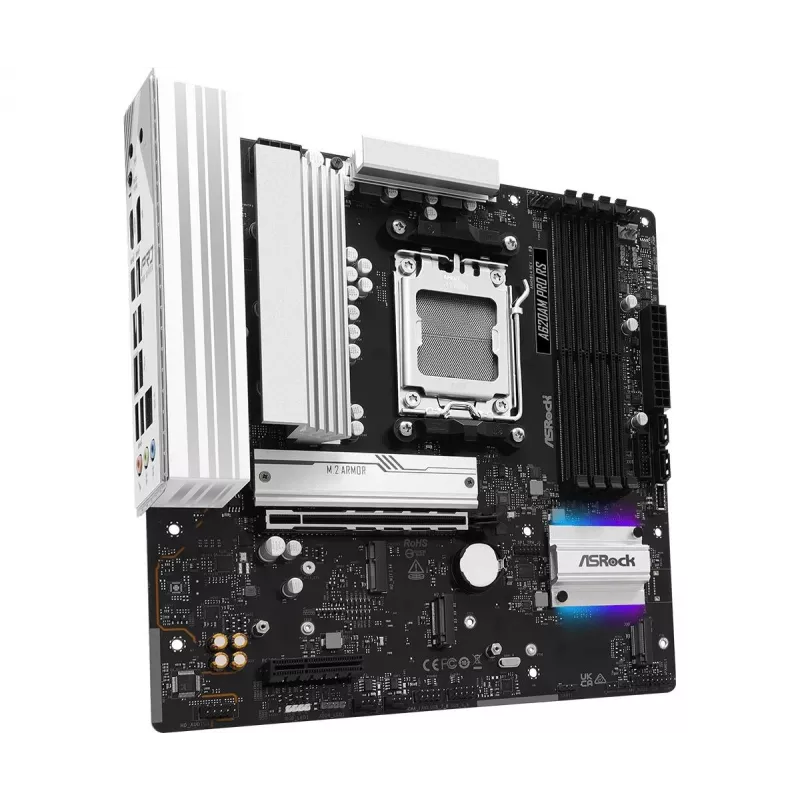 ASRock Płyta główna A620AM Pro Rs AM5 AMD A620A 4 X DDR5 1 X HDMI 2.1 Tmds/frl 8g Kompatybilny 1 X DisplayPort 1.4 With DSC mATX