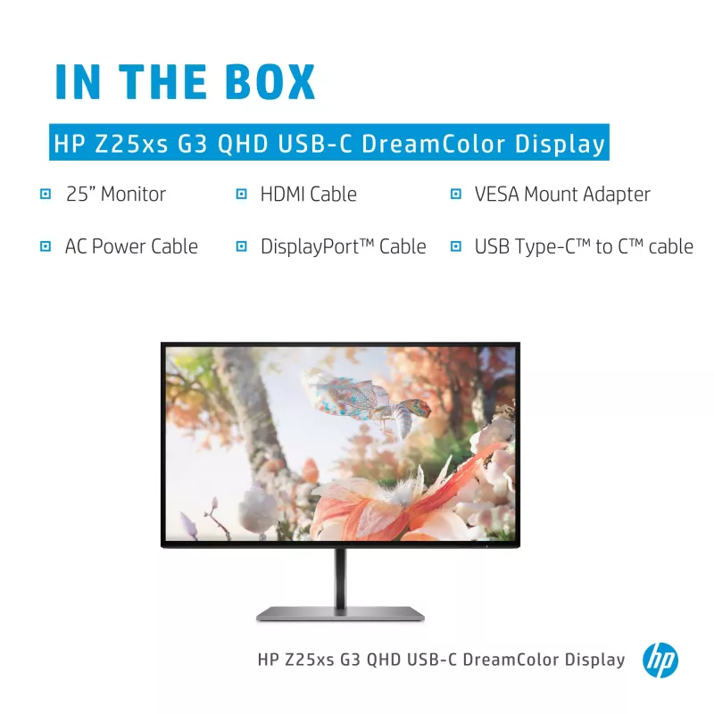 Monitor komputerowy HP Z25xs G3 63,5 cm (25 cali) 2560 x 1440 pikseli Quad HD Czarny