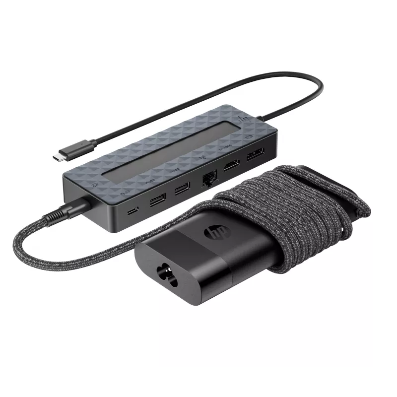 Hub USB-C i ładowarka do laptopa HP 9H0H9AA#ABB Kompaktowa konstrukcja, wszechstronna łączność