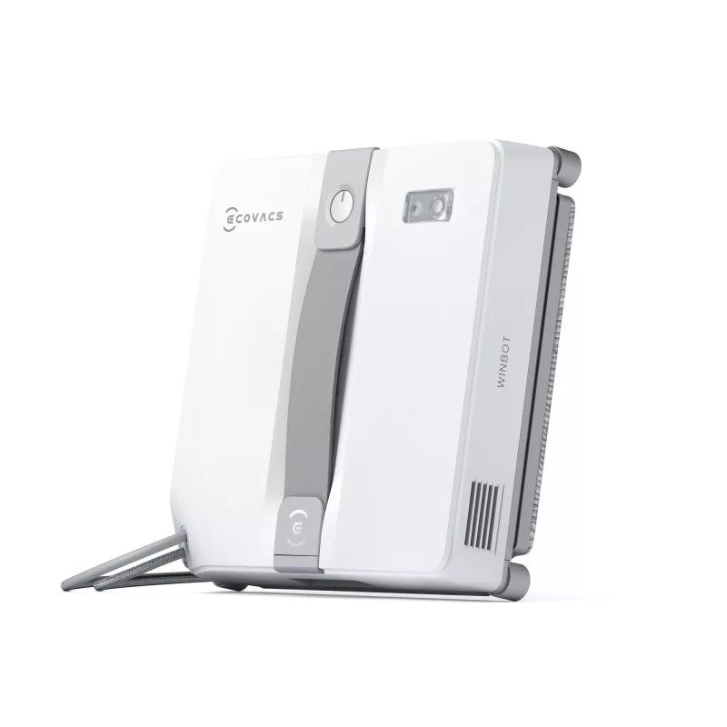 Odkurzacz do okien Ecovacs WINBOT MINI — ssanie, bateria Litowo‑Jonowa, min. okno 22×25 cm, 1,3 kg, 215×215×55 mm, szaro-biały