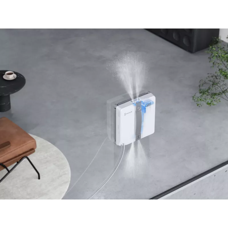 Odkurzacz do okien Ecovacs WINBOT MINI — ssanie, bateria Litowo‑Jonowa, min. okno 22×25 cm, 1,3 kg, 215×215×55 mm, szaro-biały