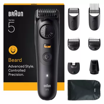 Braun BeardTrimmer 5 BT5560 trymer do brody, bateria, 40 ustawień, 2 cm, mokry/suchy, czarny