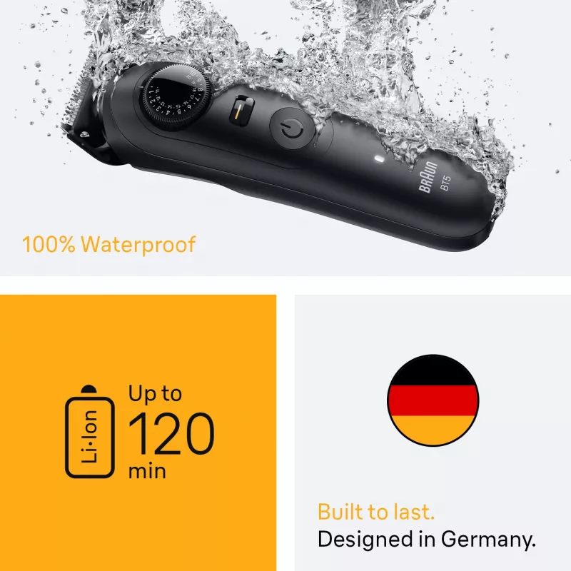 Braun BeardTrimmer 5 BT5560 trymer do brody, bateria, 40 ustawień, 2 cm, mokry/suchy, czarny
