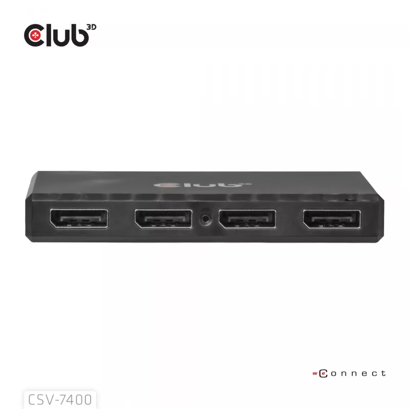 CLUB3D Quad DisplayPort™ Hub – 4 x 4K Rozdzielczość @ 30Hz, Obsługa MST