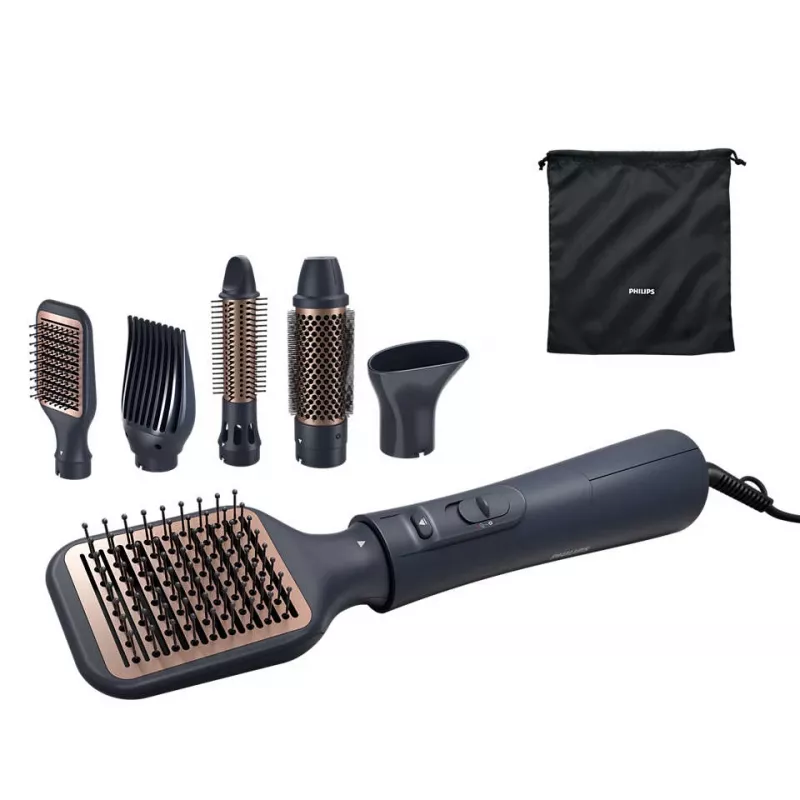 Zestaw do stylizacji włosów Philips 5000 series BHA530/00 — prostownica i lokówka do włosów, 1000 W, 3 poziomy grzania, jonizacja, 5 nakładek, przewód 2 m, czarny