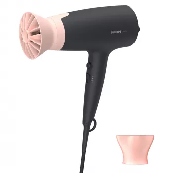 Suszarka do włosów Philips 3000 series BHD350/10, DC, czarna, różowa, pętla do zawieszania, 1,8 m, 2100 W, 220–240 V
