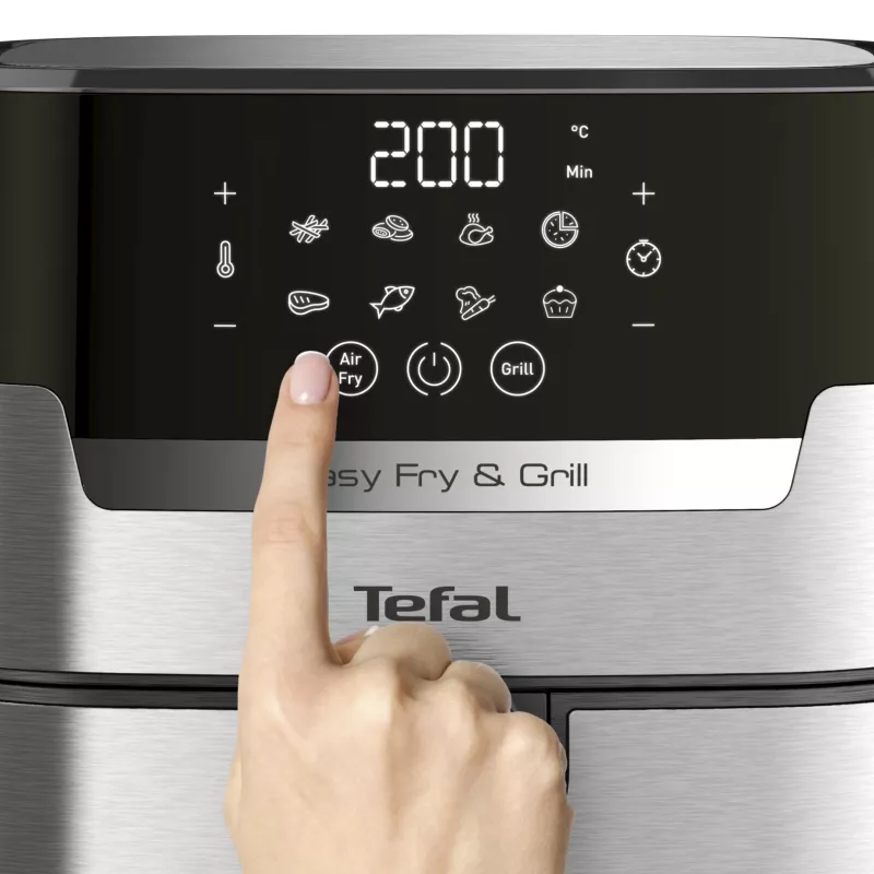 Tefal Easy Fry & Grill EY505D Pojedynczy 4.2 L Wolnostojący 1550 W Frytkownica beztłuszczowa Stal nierdzewna
