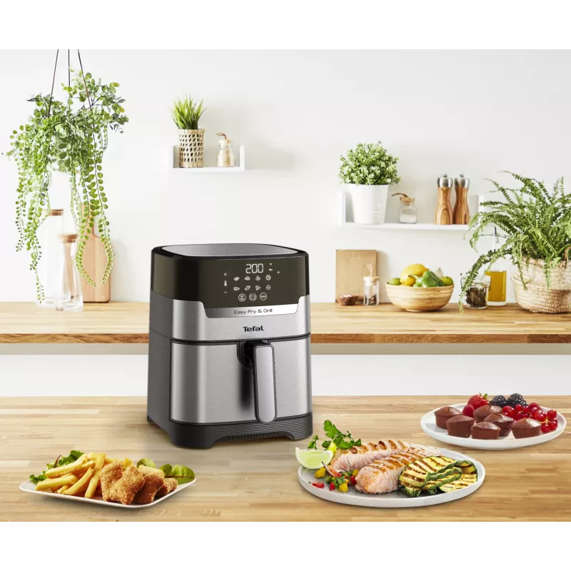 Tefal Easy Fry & Grill EY505D Pojedynczy 4.2 L Wolnostojący 1550 W Frytkownica beztłuszczowa Stal nierdzewna