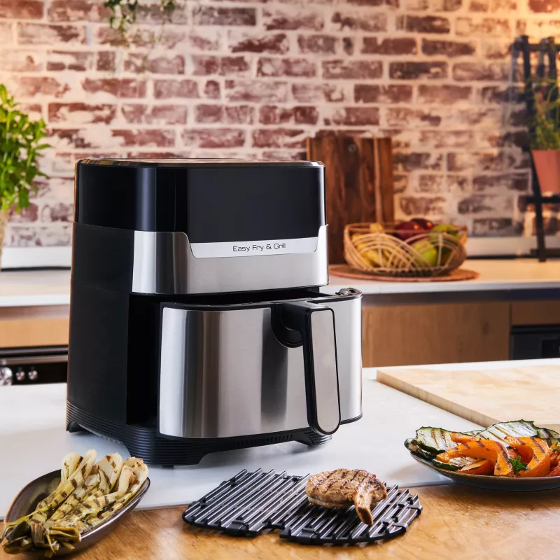 Tefal Easy Fry & Grill EY505D Pojedynczy 4.2 L Wolnostojący 1550 W Frytkownica beztłuszczowa Stal nierdzewna