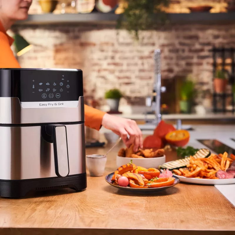 Tefal Easy Fry & Grill EY505D Pojedynczy 4.2 L Wolnostojący 1550 W Frytkownica beztłuszczowa Stal nierdzewna