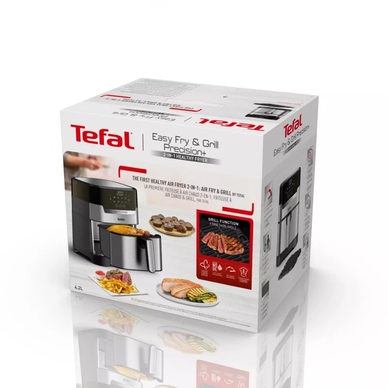 Tefal Easy Fry & Grill EY505D Pojedynczy 4.2 L Wolnostojący 1550 W Frytkownica beztłuszczowa Stal nierdzewna