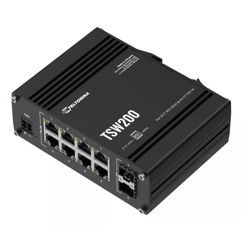 TELTONIKA TSW200 Przemysłowy niezarządzalny przełącznik Gigabit Ethernet PoE+