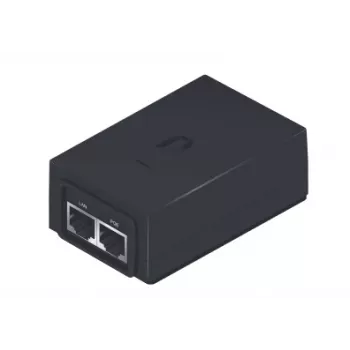 PoE adapter UBIQUITI POE-24-24W — 24 V PoE, 2 × RJ-45 Fast Ethernet ports, 88×57×33 mm