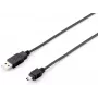 Equip USB 2.0 Typ A to Mini-B kabel, 1.8m, 1.8 m, USB A, Mini-USB B, USB 2.0, Male/Male, Czarny