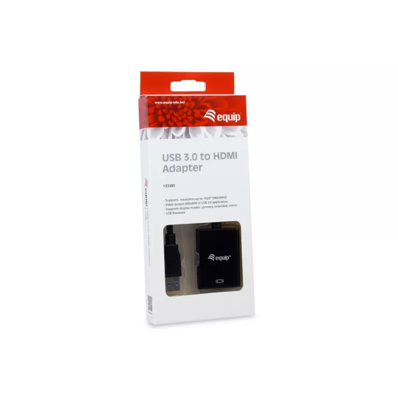 Adapter Equip USB 3.0 na HDMI, 3.2 Gen 1 (3.1 Gen 1), USB Type-A, wyjście HDMI, 1920 x 1080 pikseli