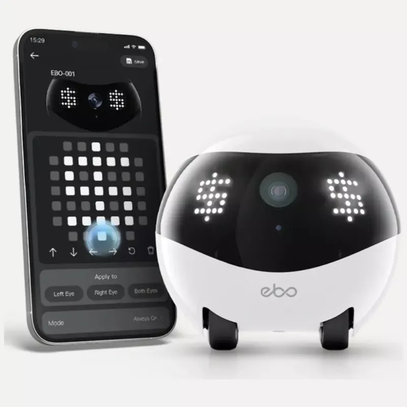 Robot monitorujący Enabot EBO AIR 2 — mobilna kamera domowa, różowa