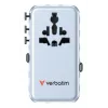 Verbatim Charge 'n' Travel 70W 2C retractable Universal Travel Adapter Blue