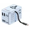 Verbatim Charge 'n' Travel 100W Uniwersalny adapter podróżny z wysuwanym kablem, niebieski