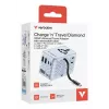 Verbatim Charge 'n' Travel 100W Uniwersalny adapter podróżny z wysuwanym kablem, niebieski
