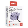 Verbatim Charge 'n' Travel 100W Uniwersalna przejściówka podróżna z wysuwanym kablem, fioletowa