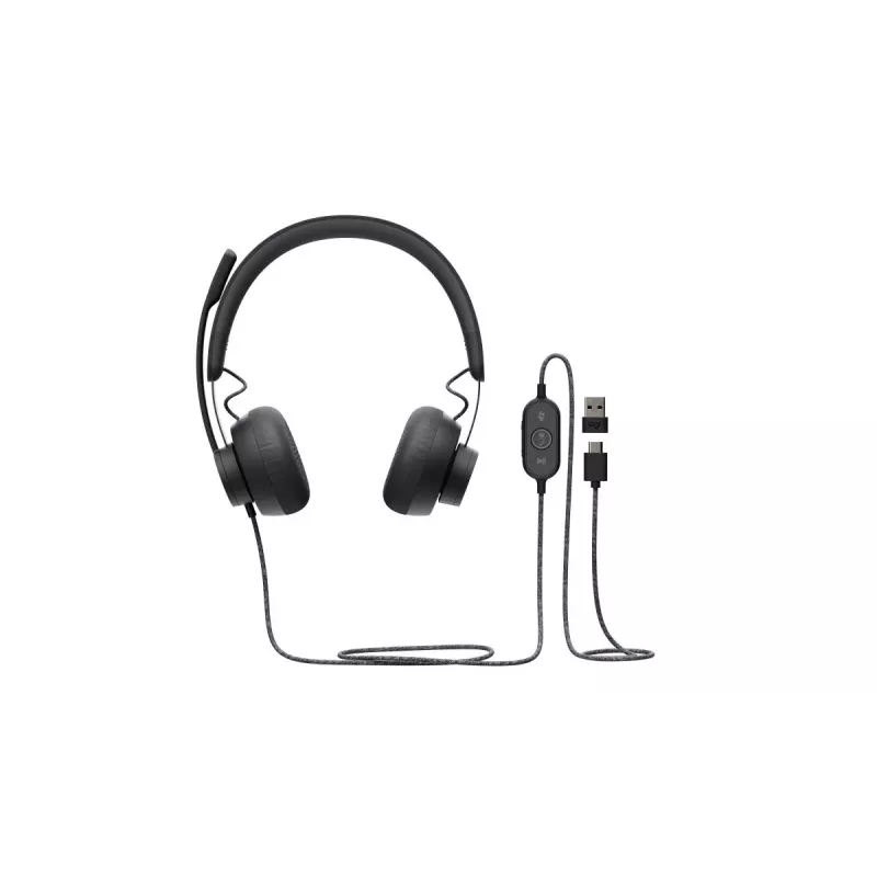 LOGITECH Zone Wired - USB-C / USB-A - Słuchawki - Microsoft Teams Zone - Czarny