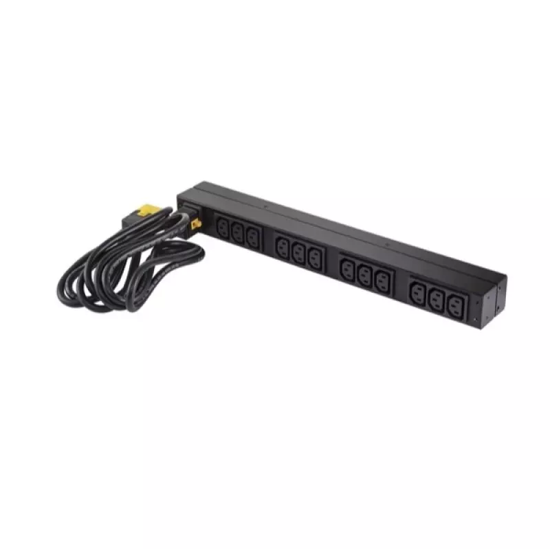 APC NetShelter Basic Rack PDU, 1U, 1PH, 3,7kW 230V 16A lub 3,3kW 208V 16A, x12 gniazd C13, przewód C20