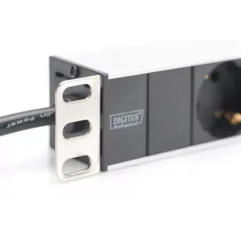 DIGITUS 1U Aluminium PDU, rackmountable rated power: 16A, 4000W, 250VAC 50/60Hz, 8x safety outlets