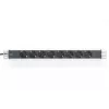 DIGITUS 1U Aluminium PDU, rackmountable rated power: 16A, 4000W, 250VAC 50/60Hz, 8x safety outlets